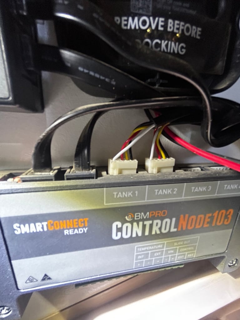 BMPro ControlNode 103 aquarium controller with SmartConnect Ready interface, showing connected cables and four tank control sections